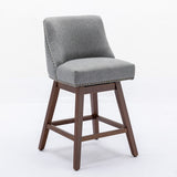 Counter Height Upholstered Swivel Bar Stools Set of 2