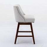 Counter Height Upholstered Swivel Bar Stools Set of 2