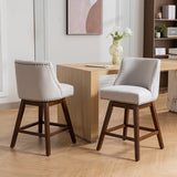 Counter Height Upholstered Swivel Bar Stools Set of 2