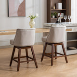 Counter Height Upholstered Swivel Bar Stools Set of 2