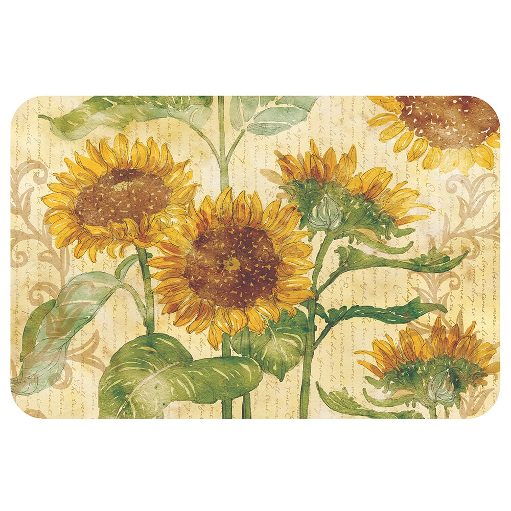 Counterart Sunflowers Reversible Plastic Wipe Clean Placemats (Set of 4)