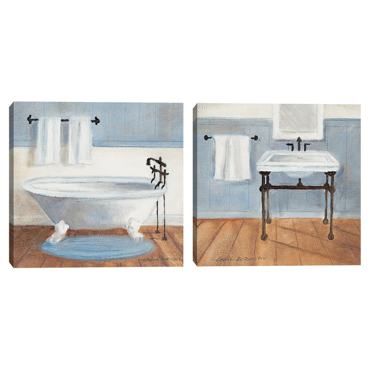 Country Bath by Carol Robinson Canvas Art Prints