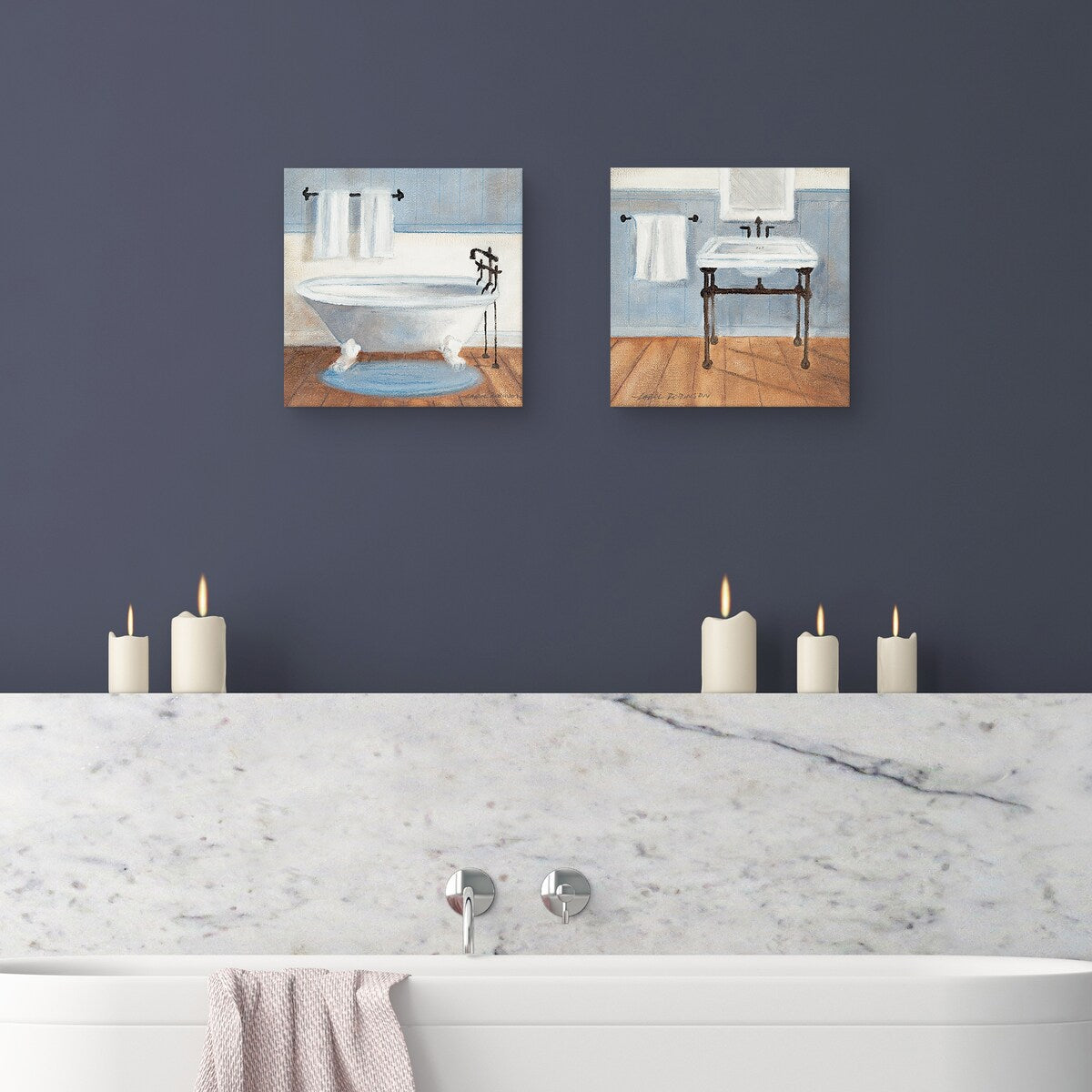 Country Bath by Carol Robinson Canvas Art Prints
