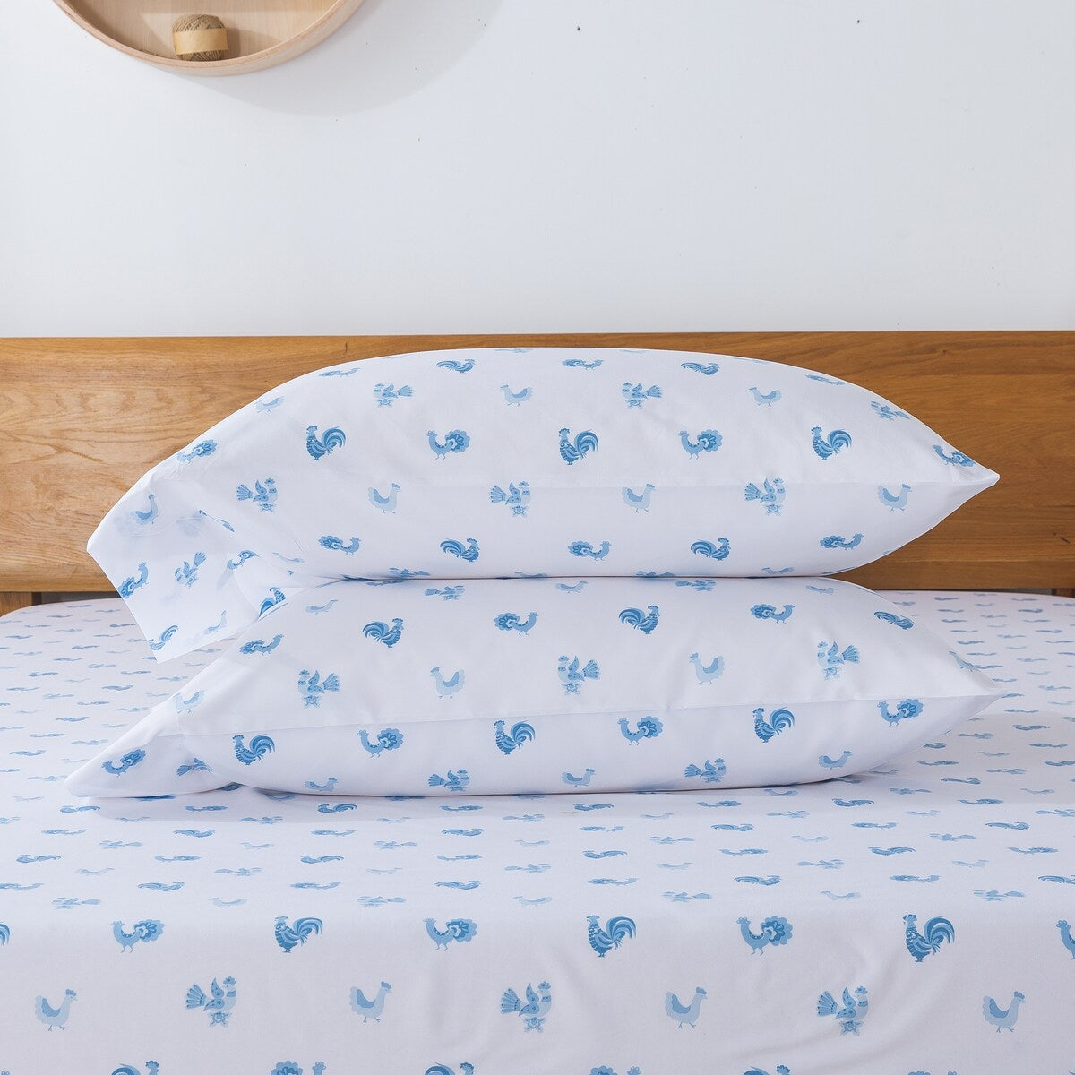 Country Living Rooster Washed Sheet Set