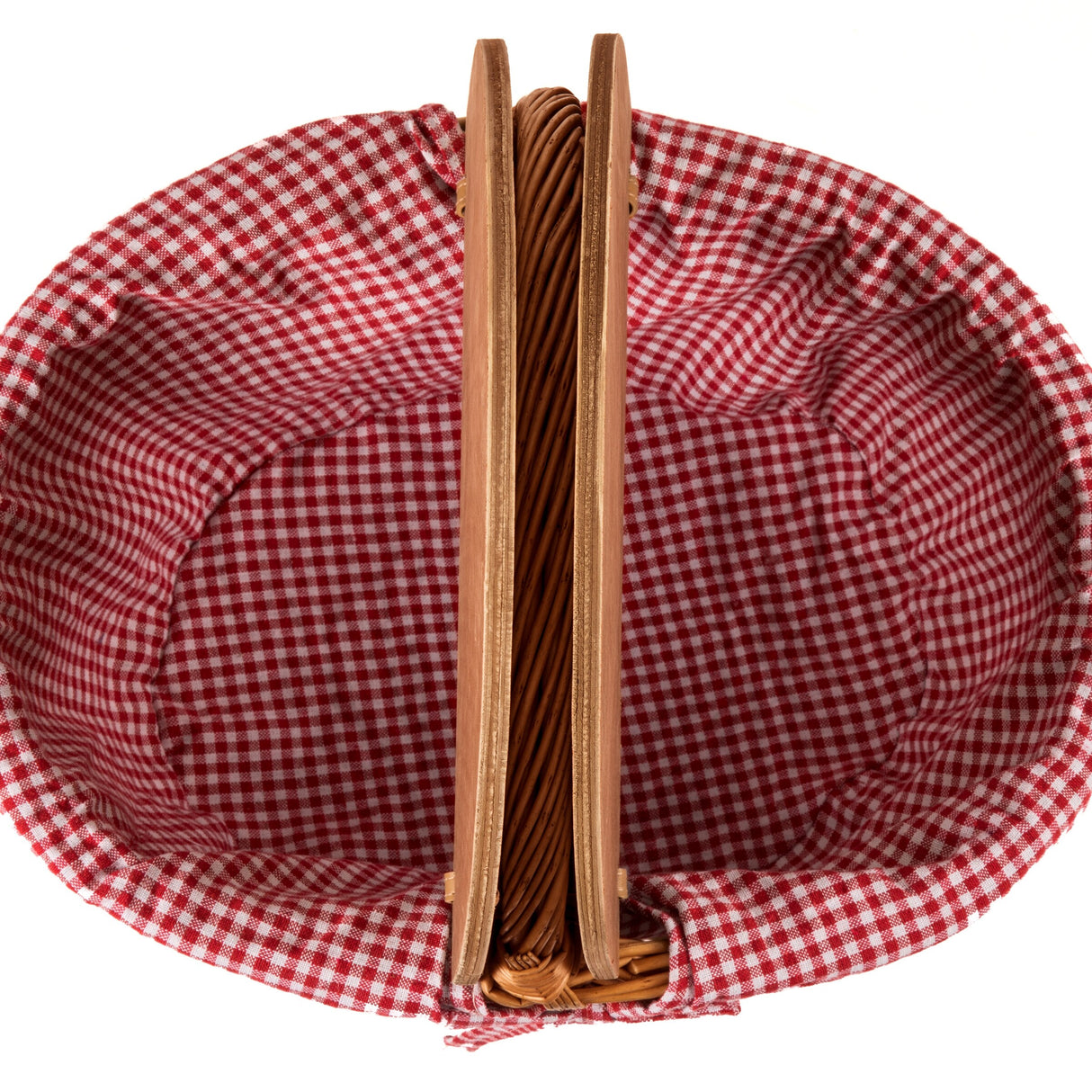 Country Picnic Basket, (Red & White Gingham Pattern) - N/A