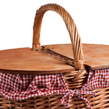 Country Picnic Basket, (Red & White Gingham Pattern) - N/A