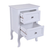 Country-style Wooden 2-drawer End Table Nightstand