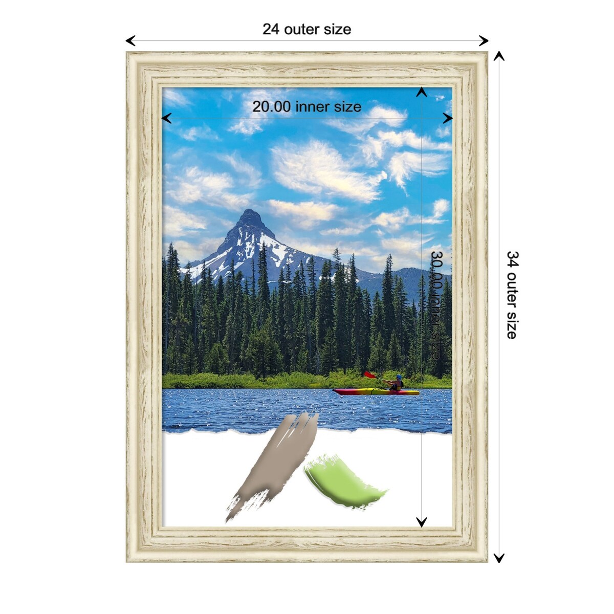 Country White Wash Wood Picture Frame, Photo Frame, Art Frame