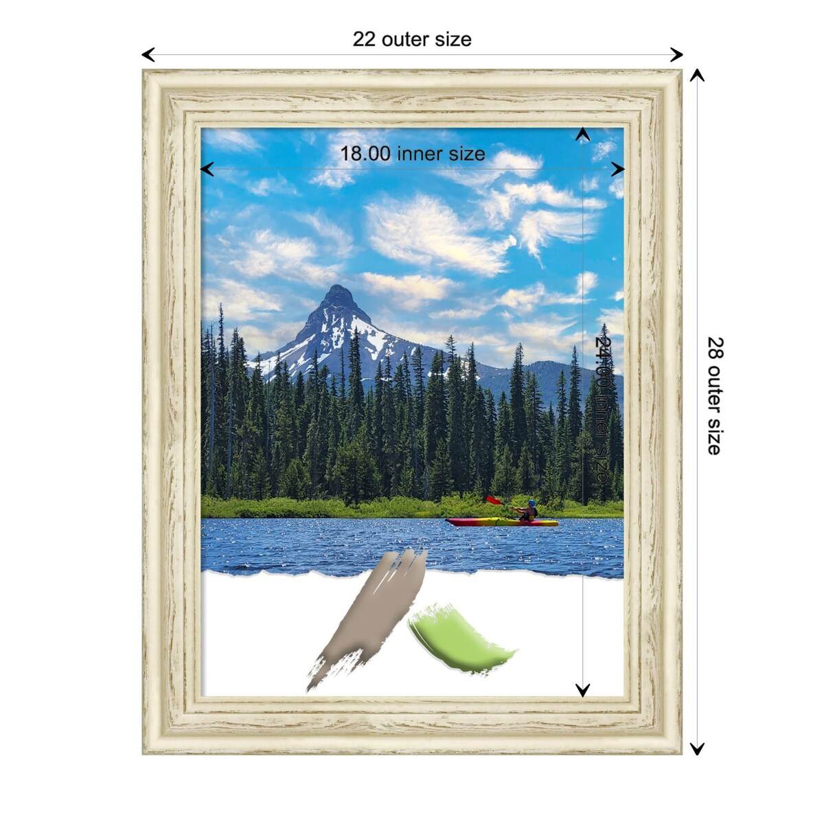 Country White Wash Wood Picture Frame, Photo Frame, Art Frame