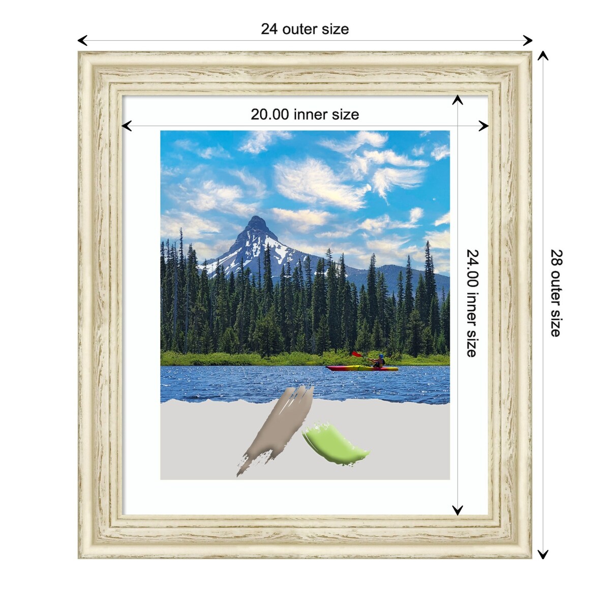 Country White Wash Wood Picture Frame, Photo Frame, Art Frame