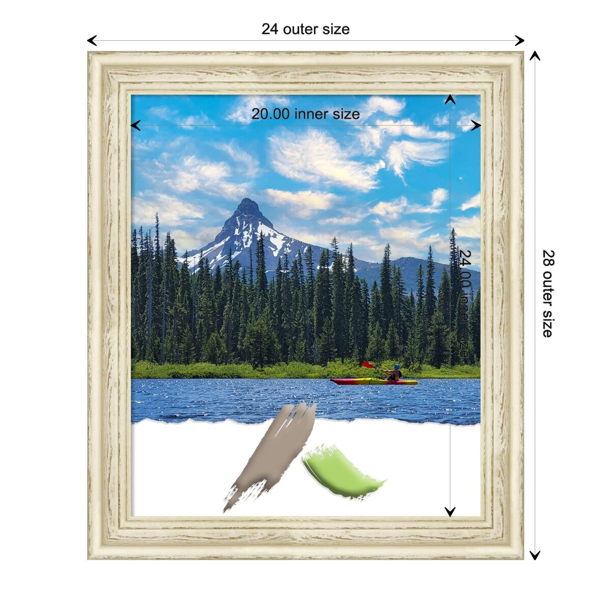 Country White Wash Wood Picture Frame, Photo Frame, Art Frame