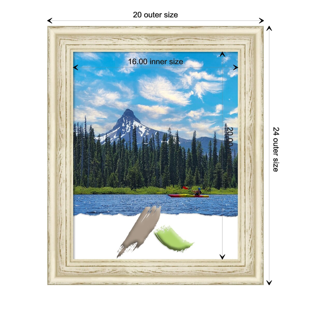 Country White Wash Wood Picture Frame, Photo Frame, Art Frame
