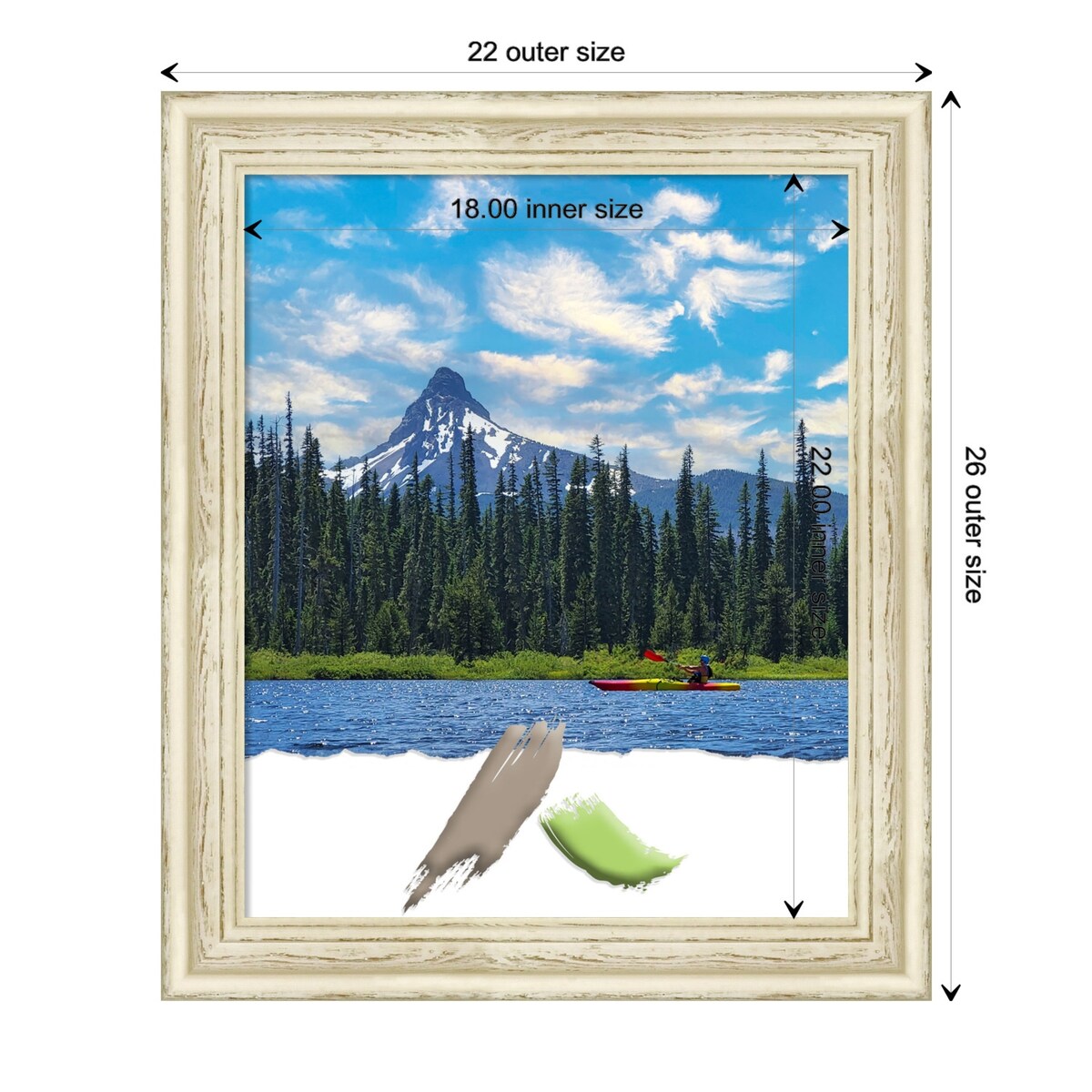 Country White Wash Wood Picture Frame, Photo Frame, Art Frame