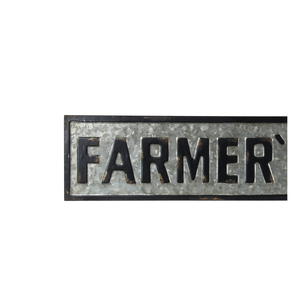 Countryside Metal Farmers Market Decor Sign, Black and Silver