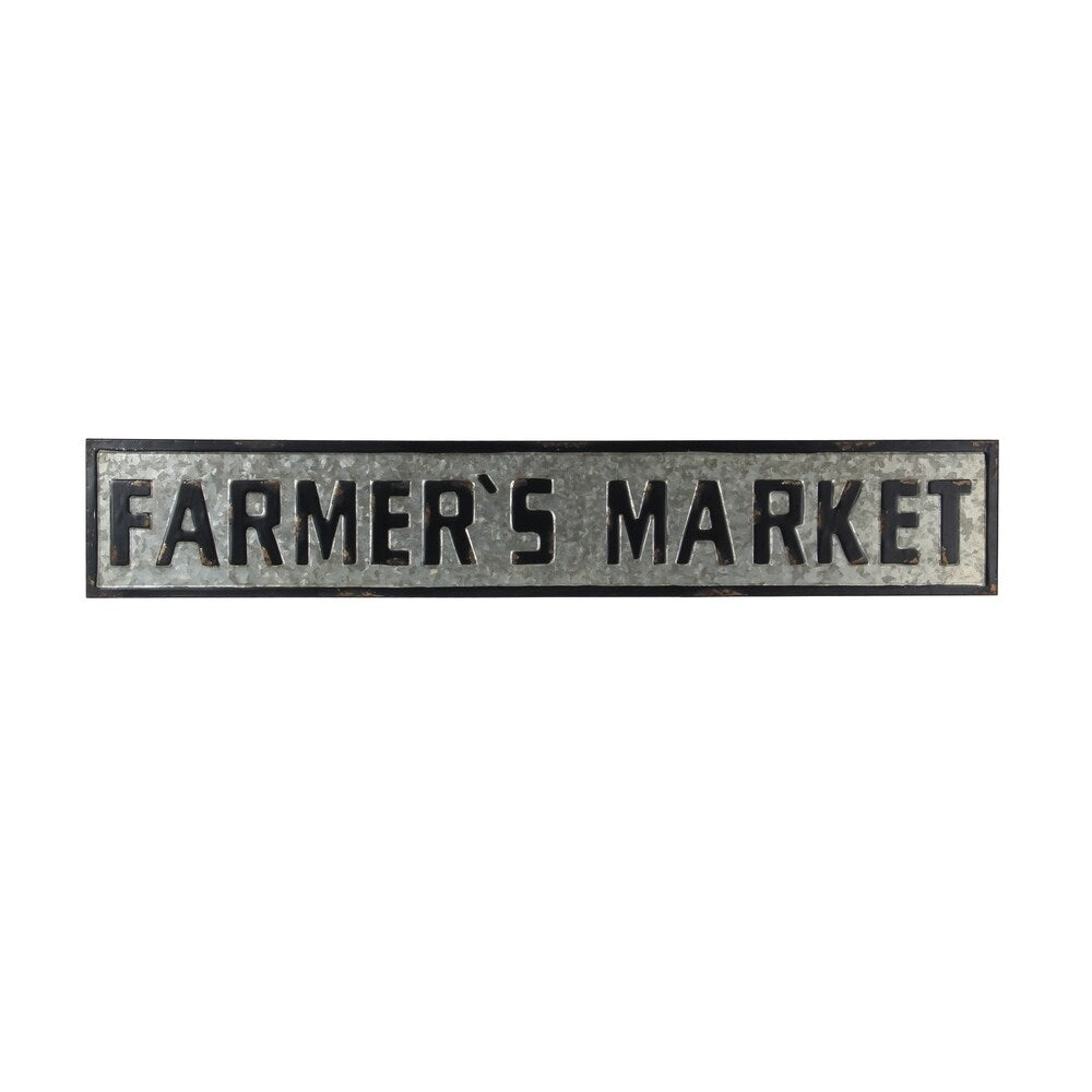 Countryside Metal Farmers Market Decor Sign, Black and Silver