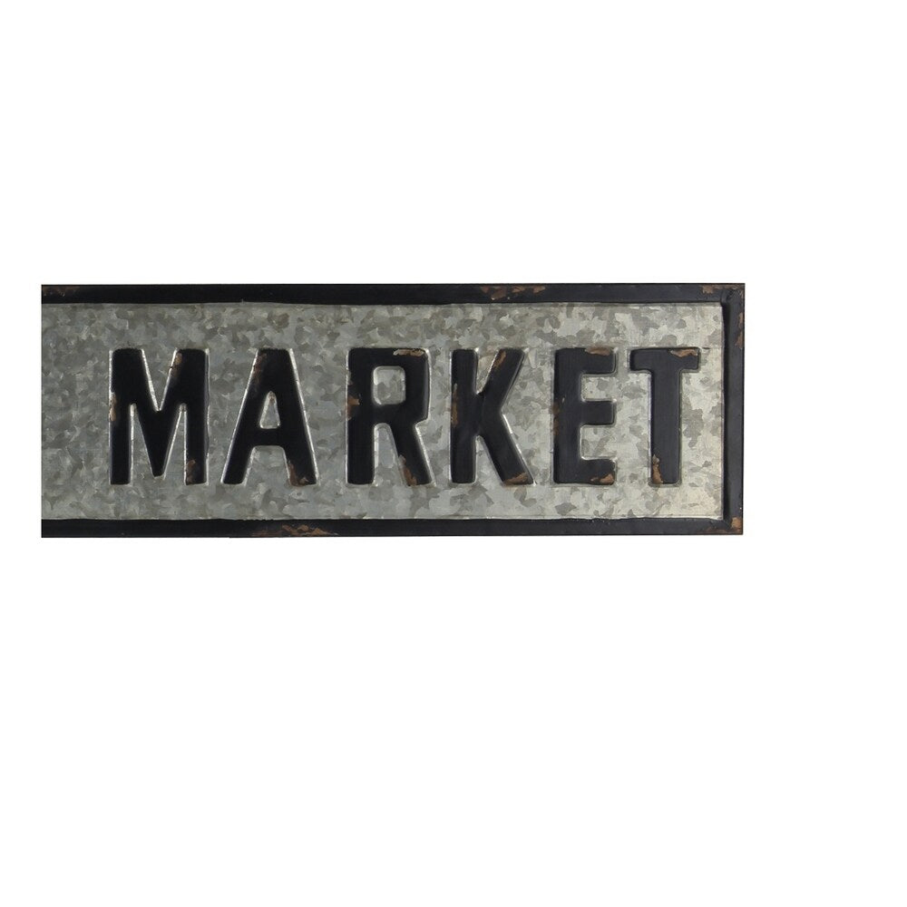 Countryside Metal Farmers Market Decor Sign, Black and Silver