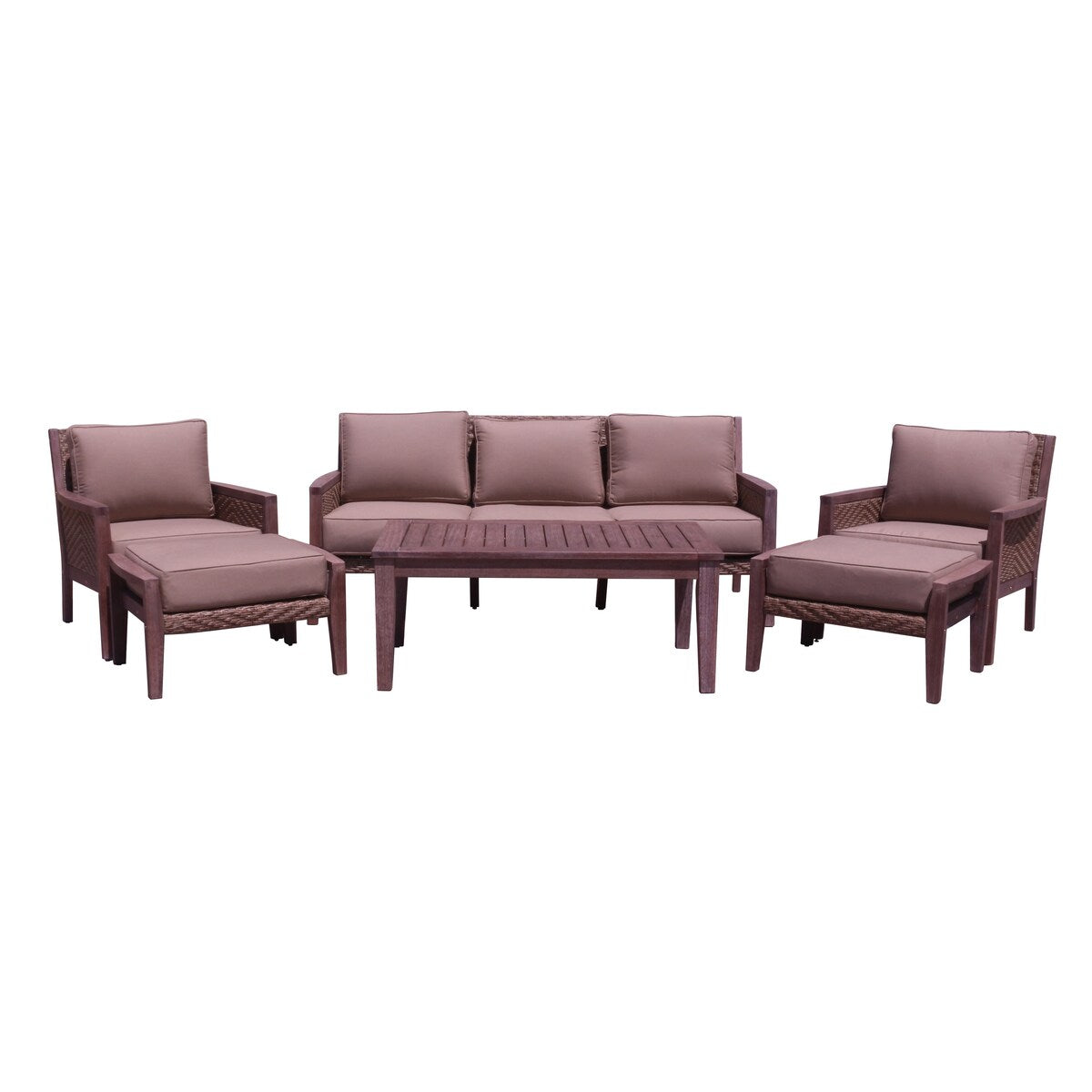 Courtyard Casual Buena Vista II 6 pc Sofa Set Includes: One Sofa, One Coffee Table, Two Club Chairs & Two Ottomans