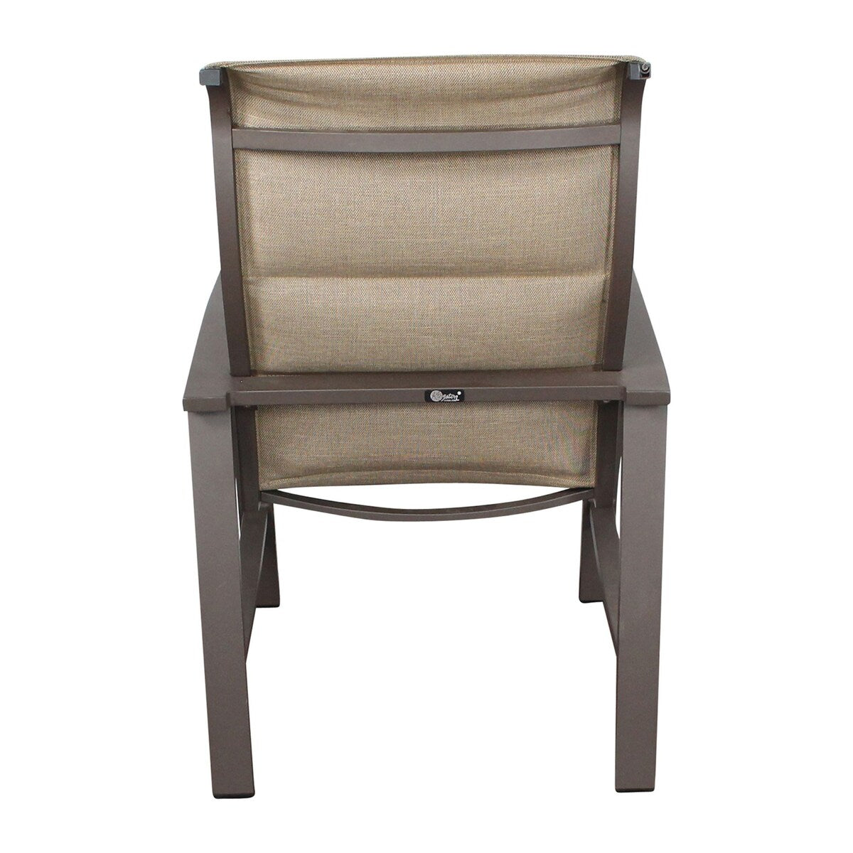 Courtyard Casual Santorini 7 Piece Mixed Dining Set 70" Rectangle Table with 2 Padded Swivel Sling Chairs and 4 Dining Chairs