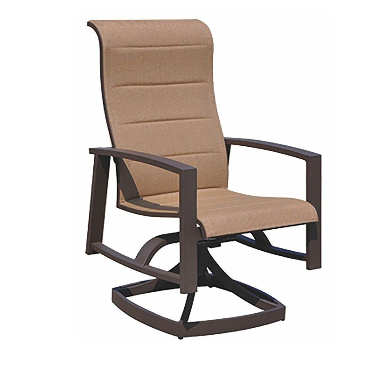 Courtyard Casual Santorini 7 Piece Mixed Dining Set 70" Rectangle Table with 2 Padded Swivel Sling Chairs and 4 Dining Chairs