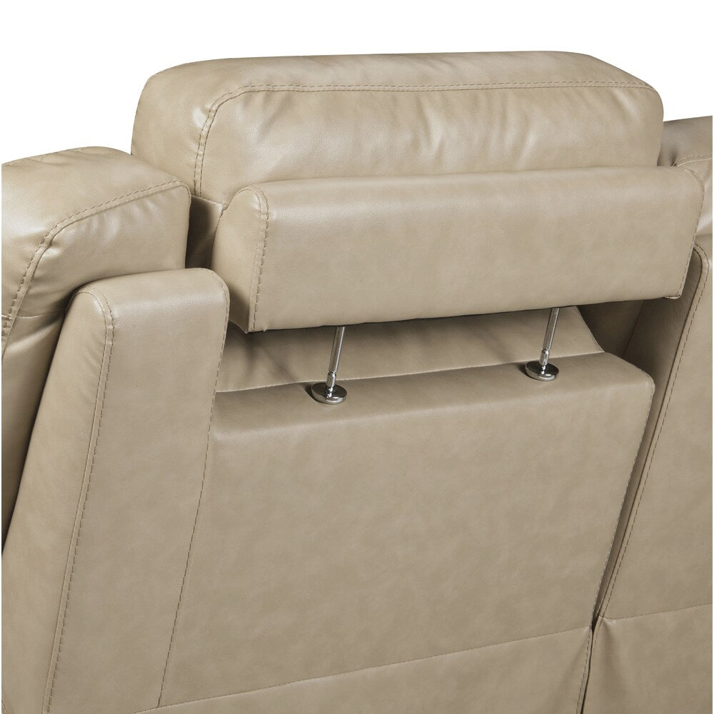 Cove Taupe Italian Leather Reclining Sofa and Recliner Chair