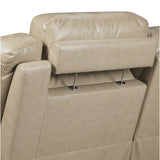 Cove Taupe Italian Leather Reclining Sofa and Recliner Chair