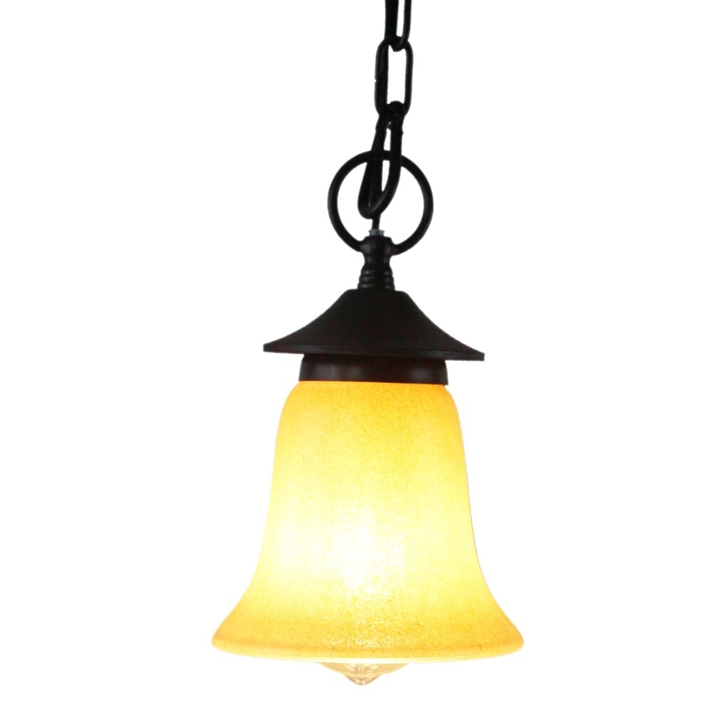 Coventry 1-Light Mini-Pendant Toasted Sienna Bronze Finish, Rustic Style, 100 watts max.