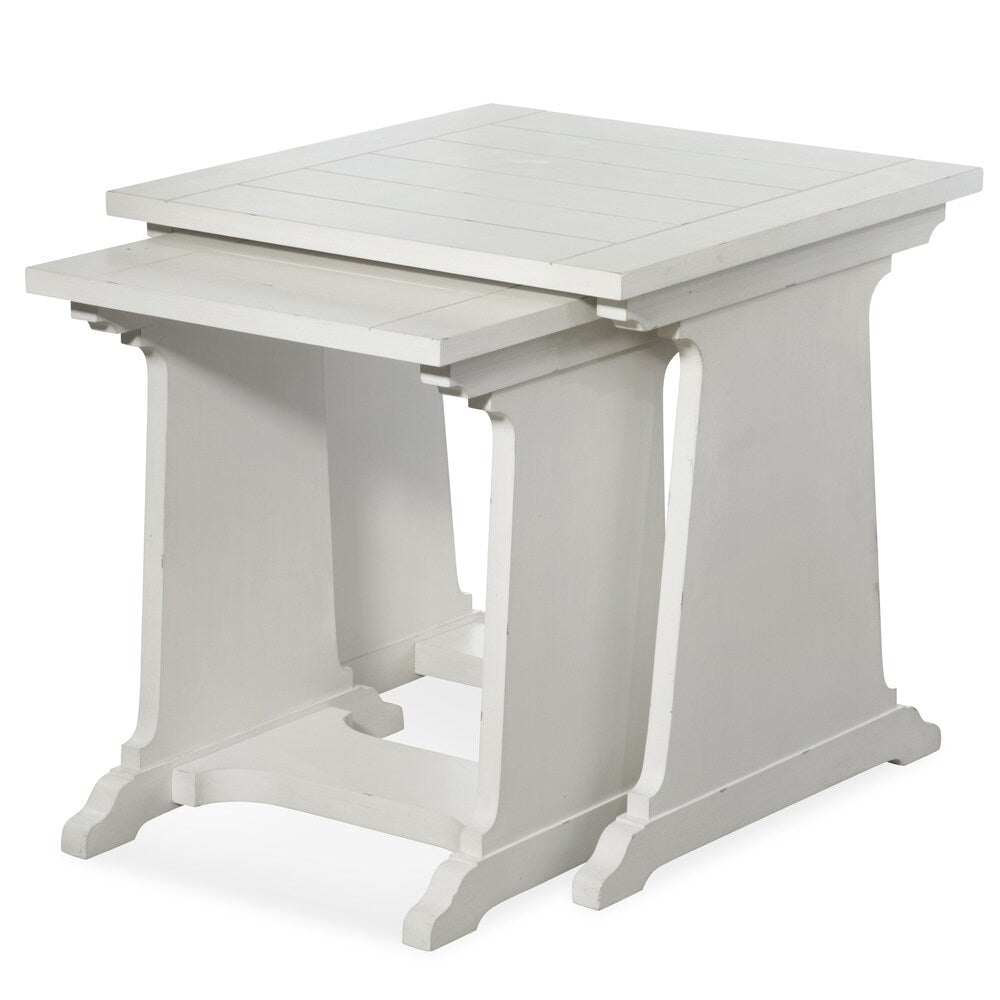 Coventry Lane Farmhouse Antique White Nesting End Table