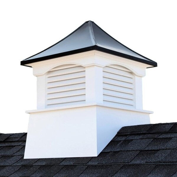 Coventry Vinyl Cupola with Black Aluminum Roof 18" x 24" by Good Directions