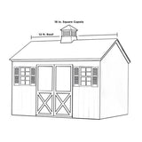 Coventry Vinyl Cupola with Black Aluminum Roof 18" x 24" by Good Directions