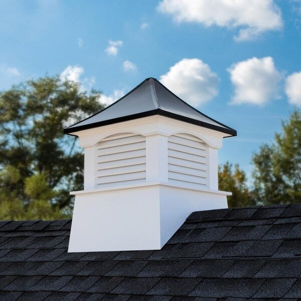 Coventry Vinyl Cupola with Black Aluminum Roof 18" x 24" by Good Directions