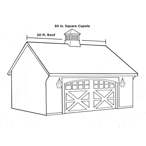Coventry Vinyl Cupola with Black Aluminum Roof 18" x 24" by Good Directions