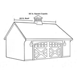 Coventry Vinyl Cupola with Black Aluminum Roof 18" x 24" by Good Directions