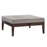 Covey Espresso Finish Linen Square Storage Ottoman by iNSPIRE Q Modern