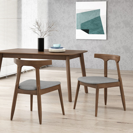 Cowen Upholstered Fabric and Rubberwood Dining Chairs (Set of 2) by Christopher Knight Home