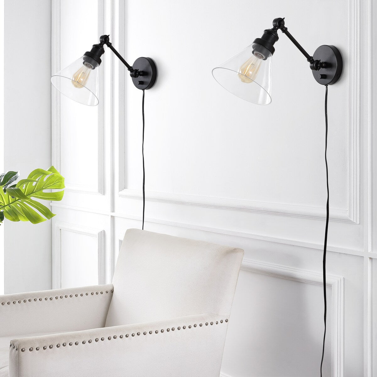 Cowie 8" Iron/Glass Adjustable LED Wall Sconce, Oil Rubbed Bronze by JONATHAN Y