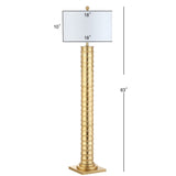 Cox 63" Metal LED Floor Lamp, Gold Leaf by JONATHAN Y - Gold leaf - 63" H x 18" W x 18" D