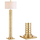 Cox 63" Metal LED Floor Lamp, Gold Leaf by JONATHAN Y - Gold leaf - 63" H x 18" W x 18" D