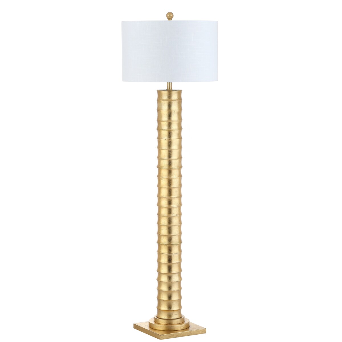 Cox 63" Metal LED Floor Lamp, Gold Leaf by JONATHAN Y - Gold leaf - 63" H x 18" W x 18" D