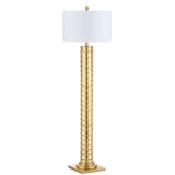 Cox 63" Metal LED Floor Lamp, Gold Leaf by JONATHAN Y - Gold leaf - 63" H x 18" W x 18" D
