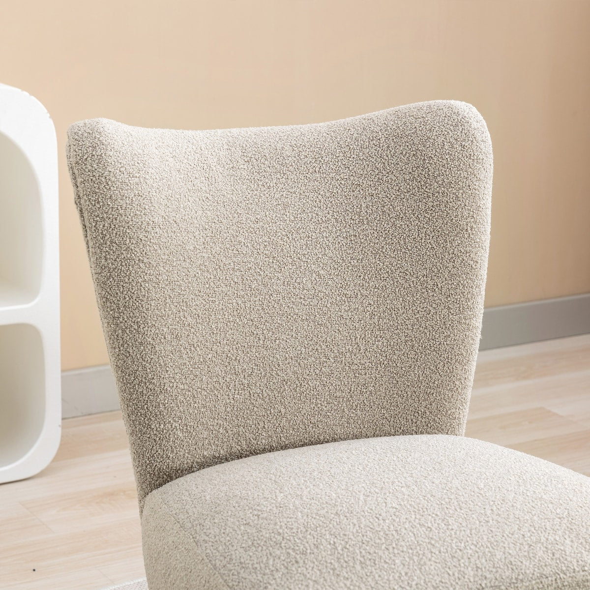 Cozy Curved Wingback Armchair, Corner Side Chair for Bedroom Living Room Office Cafe Lounge Hotel