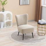 Cozy Curved Wingback Armchair, Corner Side Chair for Bedroom Living Room Office Cafe Lounge Hotel