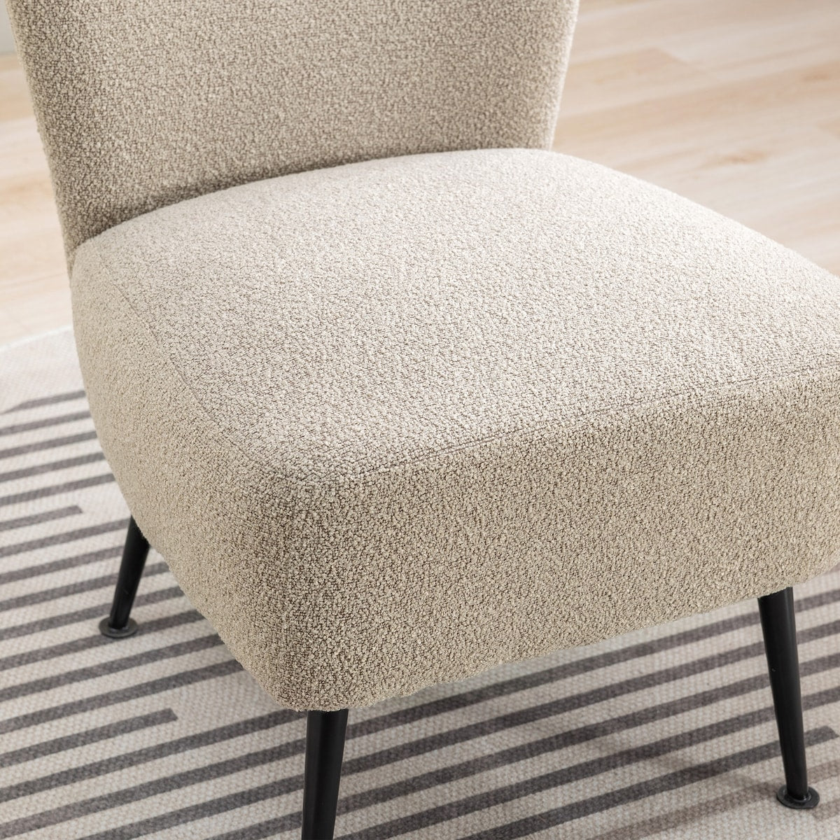 Cozy Curved Wingback Armchair, Corner Side Chair for Bedroom Living Room Office Cafe Lounge Hotel