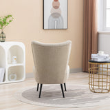 Cozy Curved Wingback Armchair, Corner Side Chair for Bedroom Living Room Office Cafe Lounge Hotel