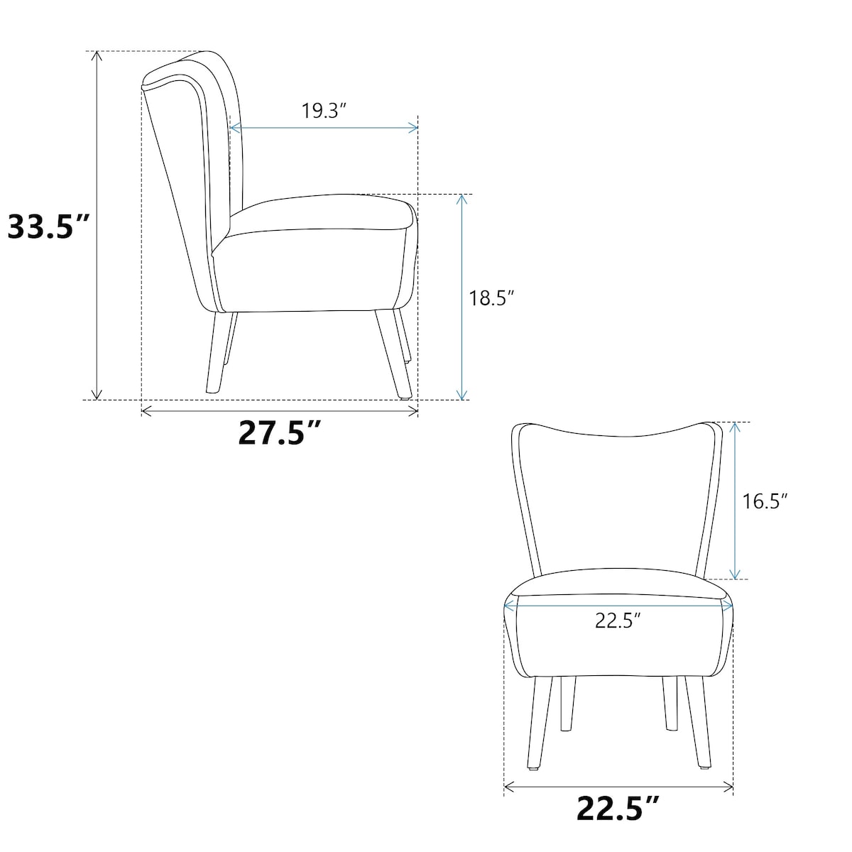 Cozy Curved Wingback Armchair, Corner Side Chair for Bedroom Living Room Office Cafe Lounge Hotel