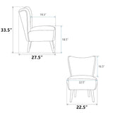Cozy Curved Wingback Armchair, Corner Side Chair for Bedroom Living Room Office Cafe Lounge Hotel