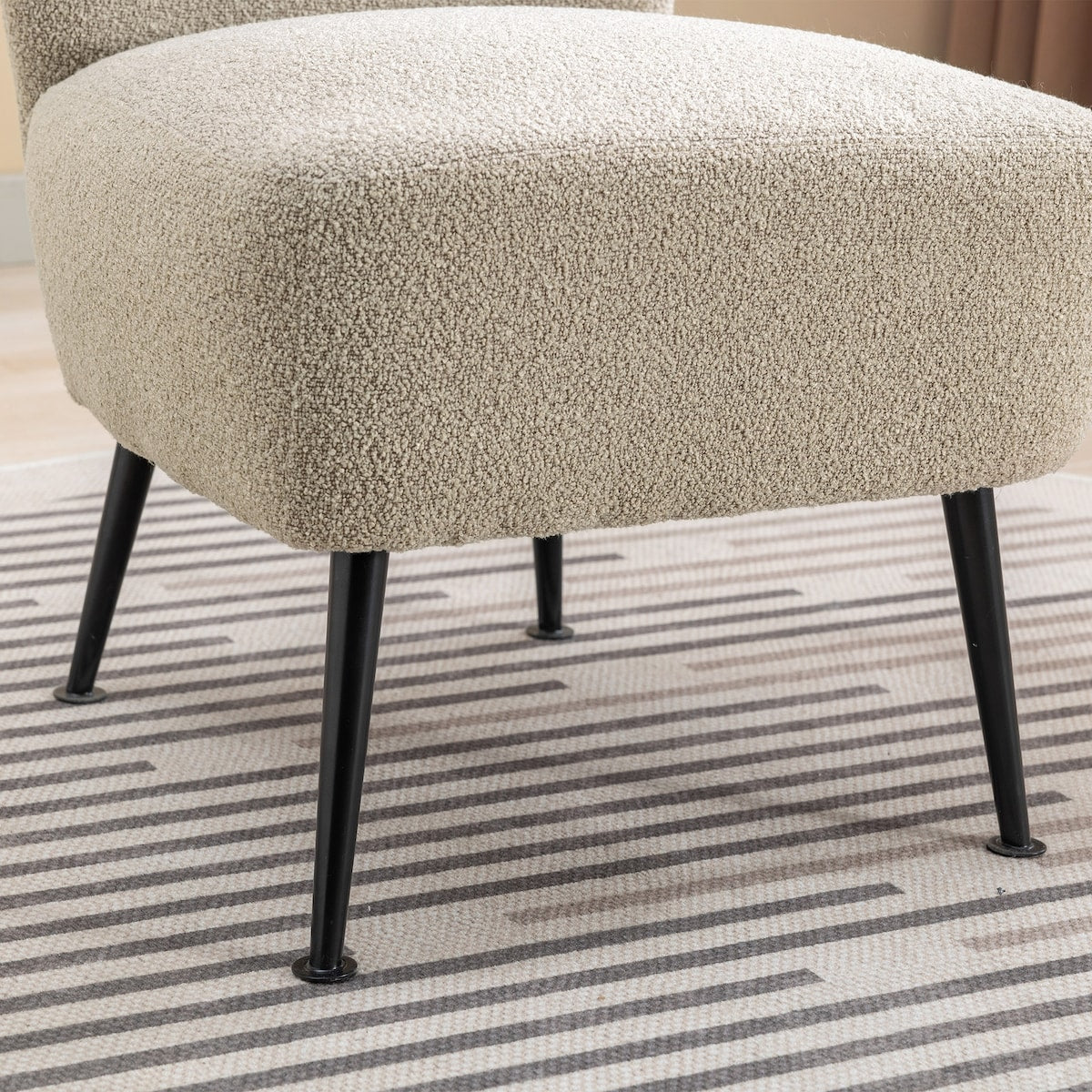 Cozy Curved Wingback Armchair, Corner Side Chair for Bedroom Living Room Office Cafe Lounge Hotel