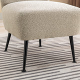 Cozy Curved Wingback Armchair, Corner Side Chair for Bedroom Living Room Office Cafe Lounge Hotel
