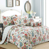 Cozy Line Simone Floral Reversible 3-Piece King-Size Quilt Set