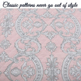 Cozy Line Millennial Pink Floral Majesty Medallion Polyester Quilt Bedding Set