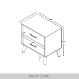 CraftPorch Classic Style 2-Drawers Wooden Nightstand